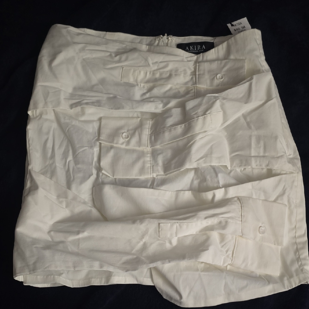 AKIRA Ivory Buttoned Skirt